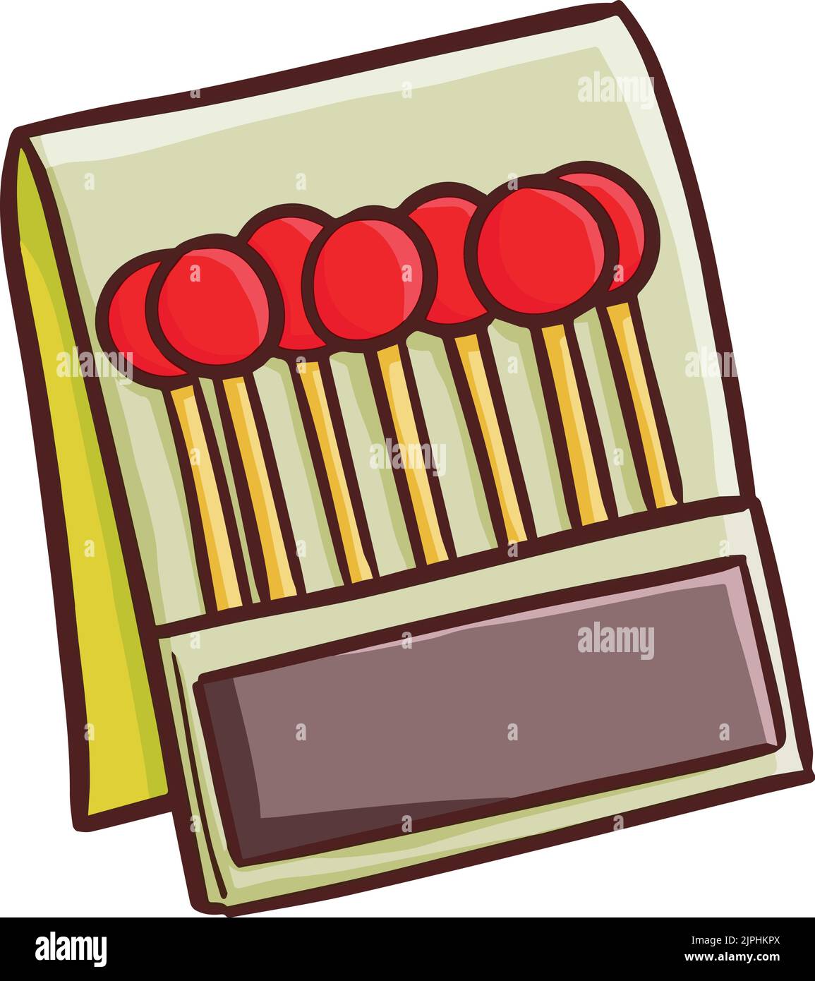 A graphic design of a box of matches isolated on a white background