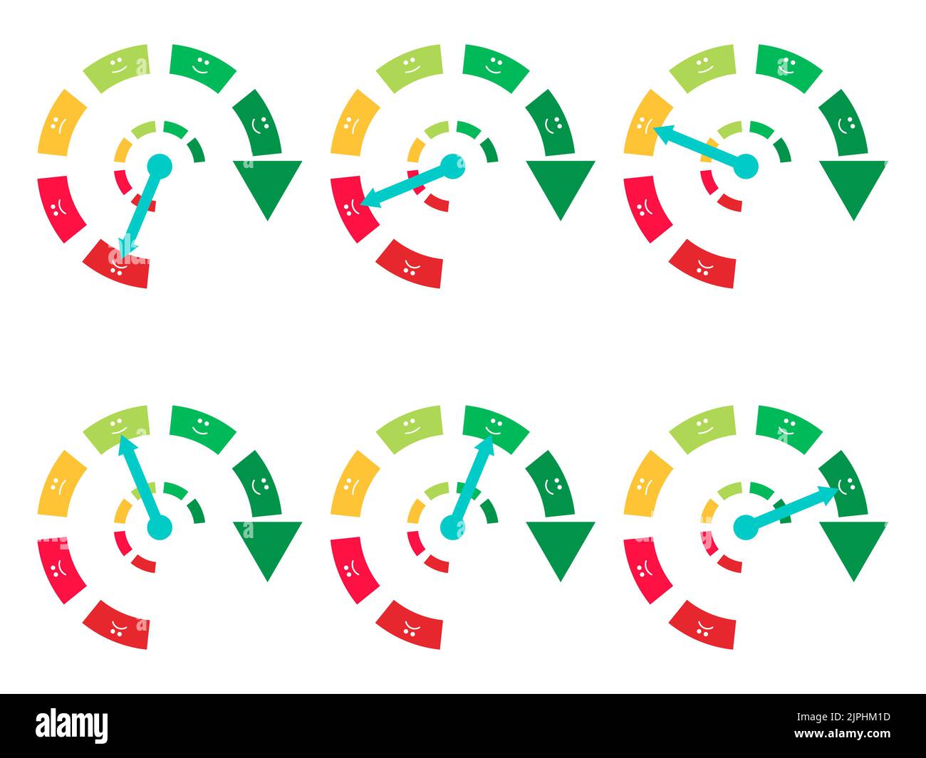 Credit rating set of banners isolated on white background. Indicator in ...