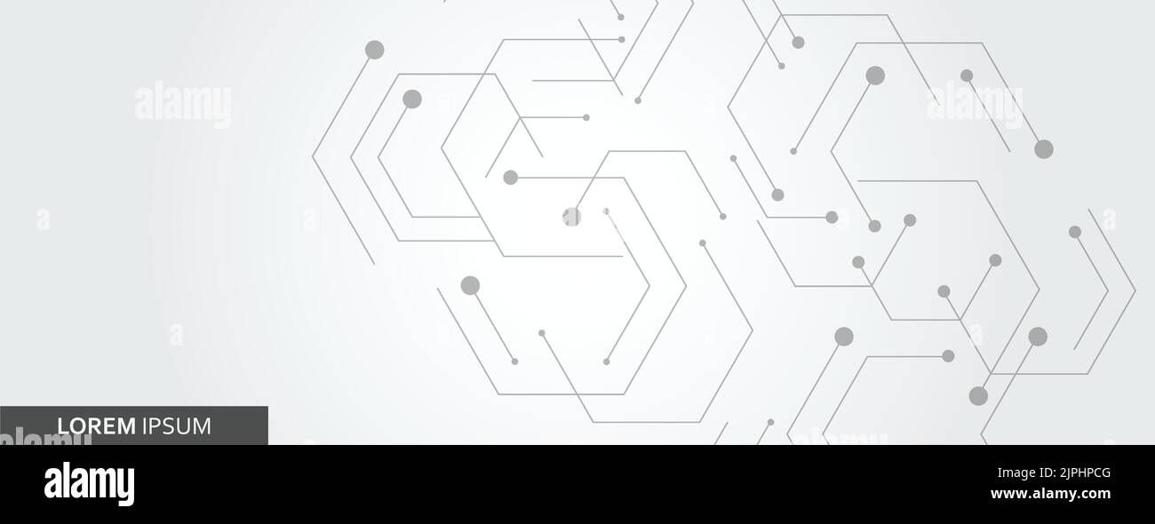 Vector banner design, white background with hexagon pattern Stock