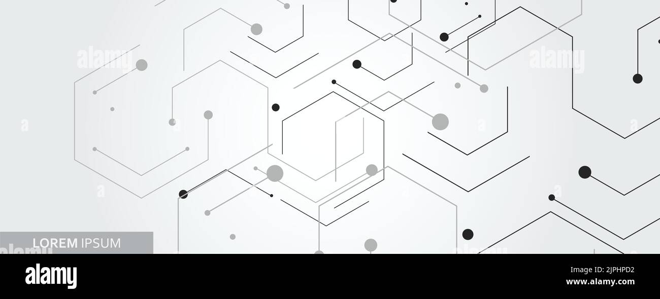 Vector banner design, white background with hexagon pattern Stock ...