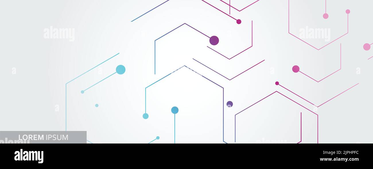 Vector banner design, white background with hexagon pattern Stock