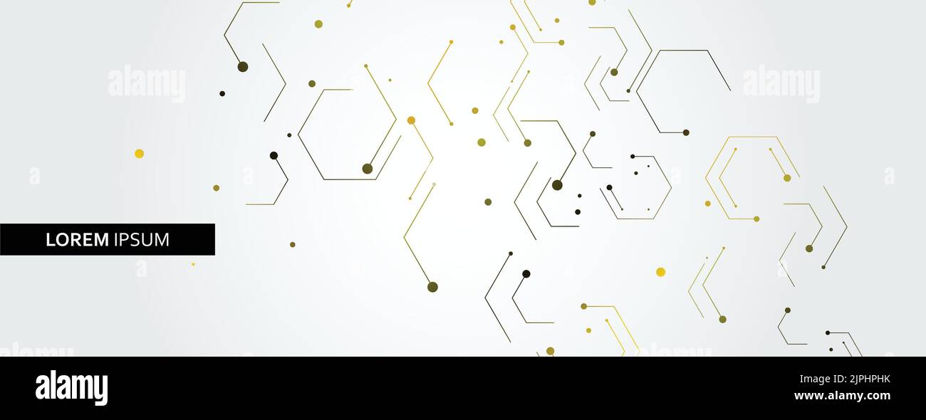 Vector banner design, white background with hexagon pattern Stock