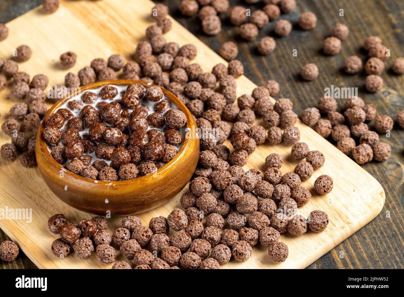 chocolate balls are used as a dry breakfast with the addition of milk
