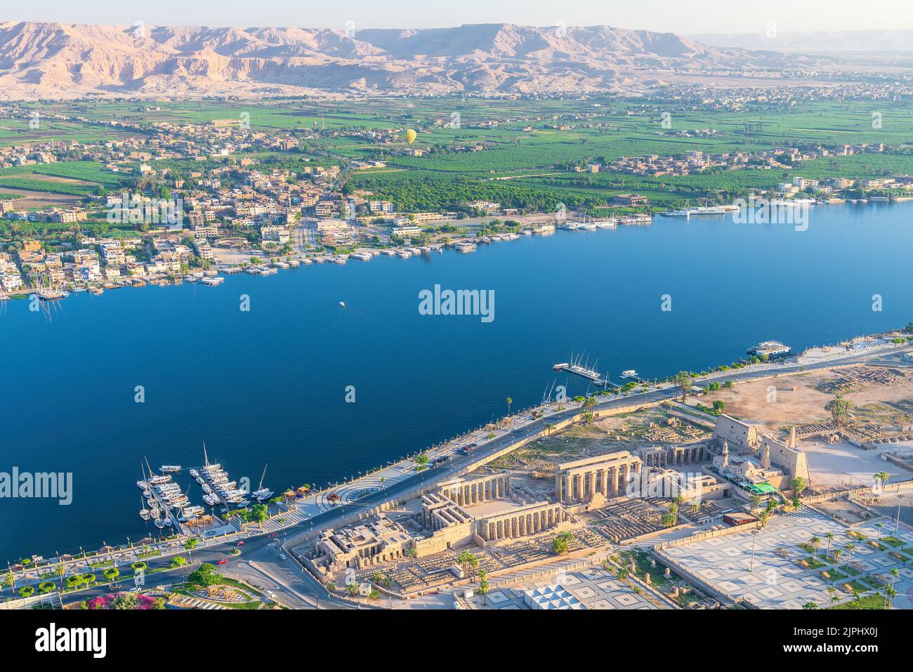 Luxor, Egypt; August 18, 2022 - The beautiful Luxor Temple in the middle of Luxor town, Egypt. Stock Photo