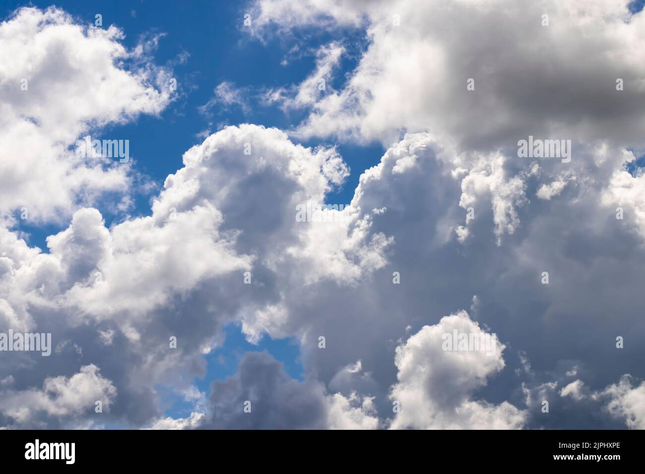 Blue sky with light clouds in windy weather, beautiful blue sky in ...