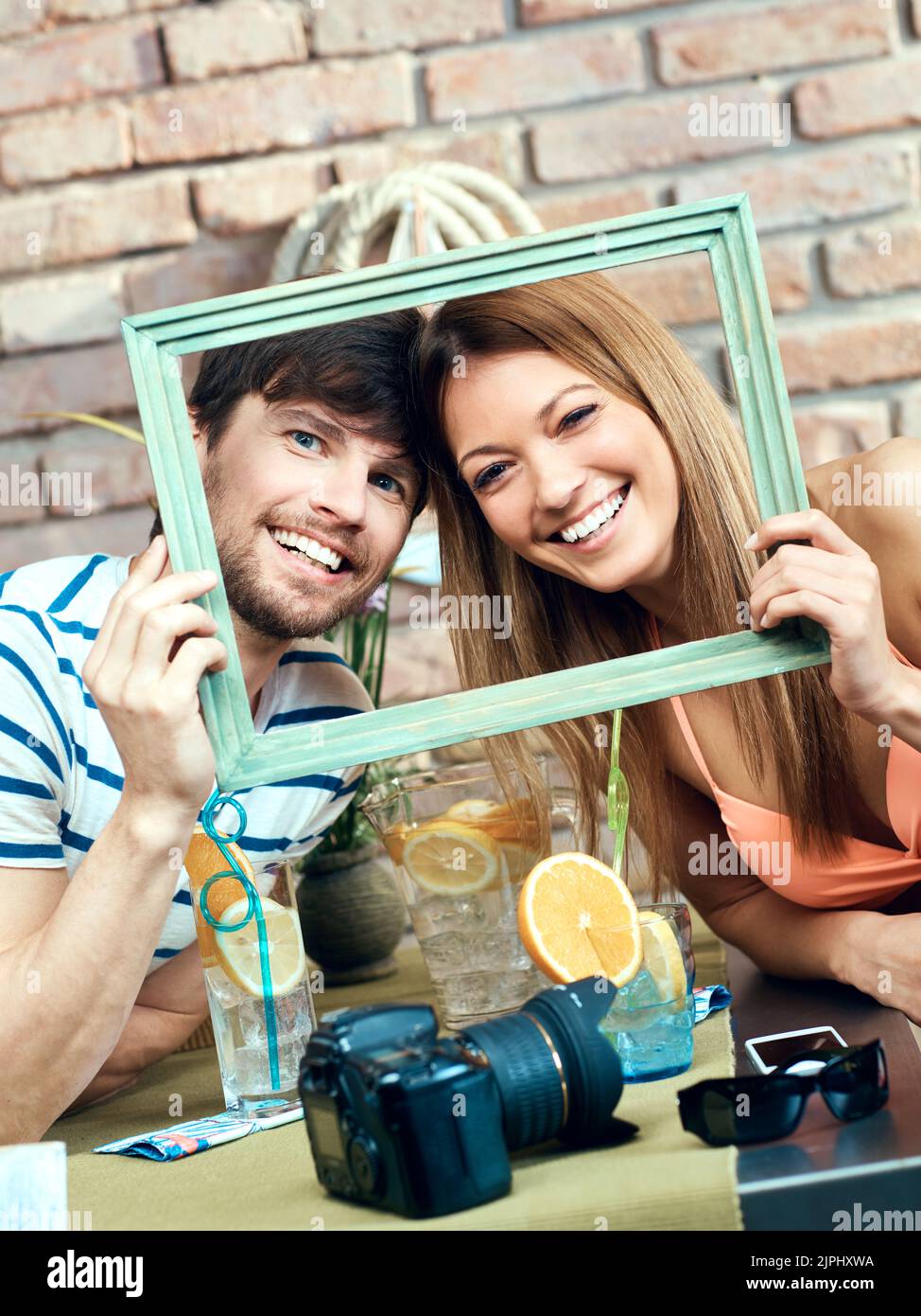 couple, smiling, vacation, souvenir photo, pairs, smile, vacations