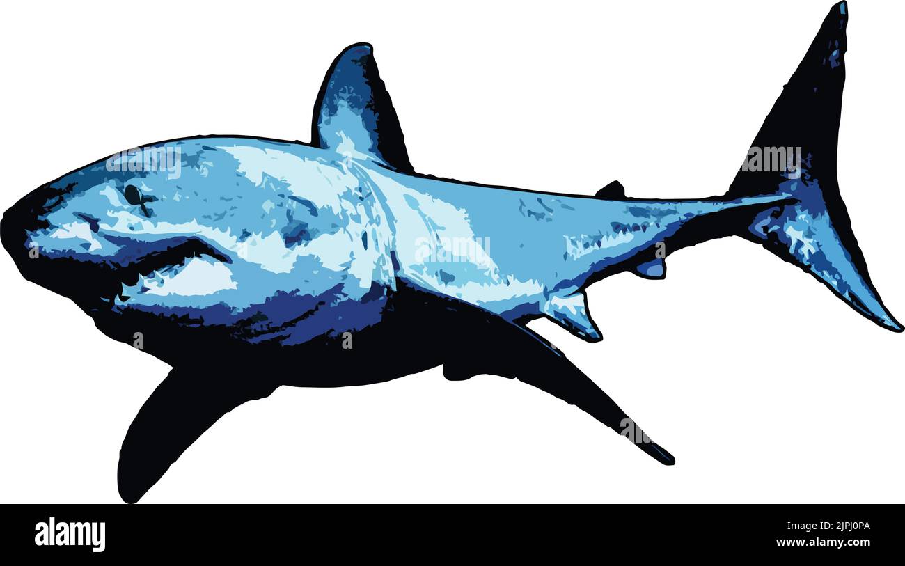 Great White Shark T-Shirt Logo Stock Vector