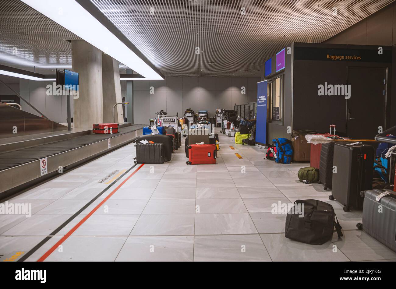 lost luggage at an airport Stock Photo Alamy