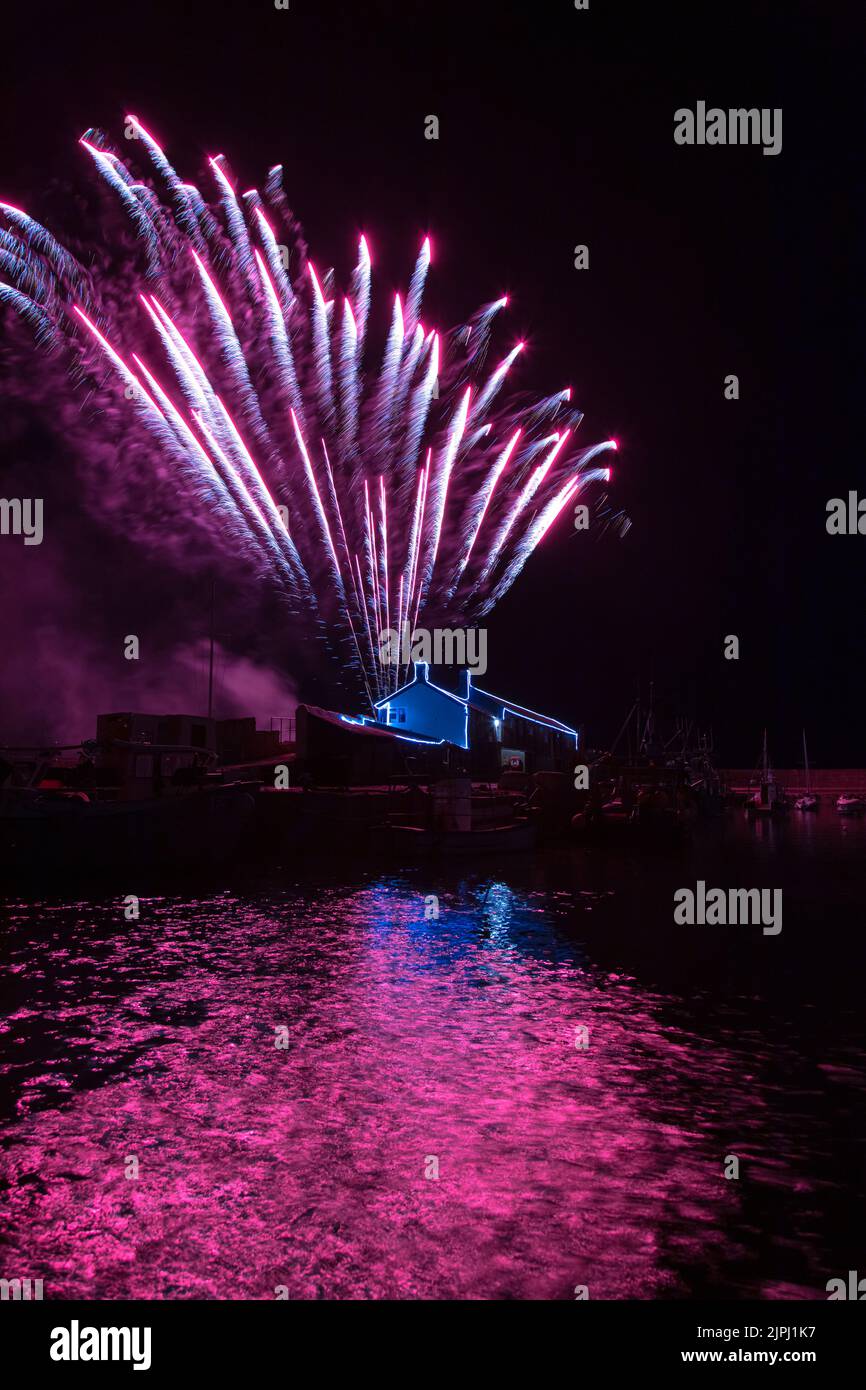 Fireworks in Lyme Regis, Dorset Stock Photo