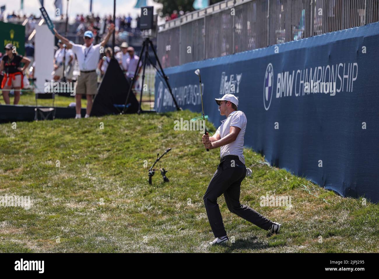 Wilmington, DE, USA. 18th Aug, 2022. Golfer CAM DAVIS on the green during the BMW Championship Thursday, Aug 18, 2022, at Wilmington Country Club in Wilmington, Delaware. (Credit Image: © Saquan Stimpson/ZUMA Press Wire) Stock Photo