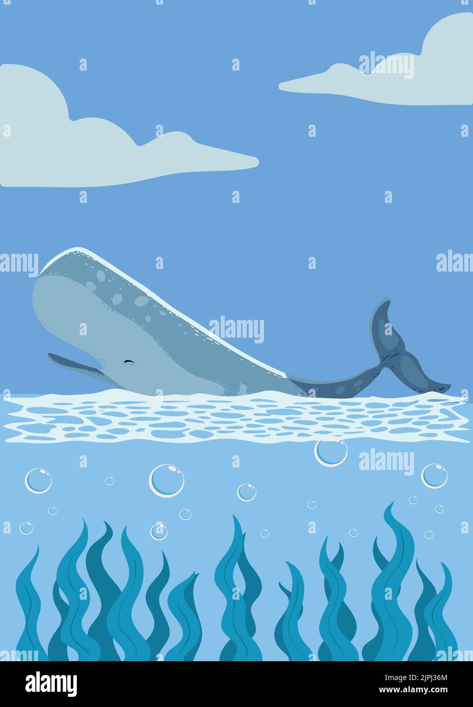 giant whale in the sea Stock Vector Image & Art - Alamy