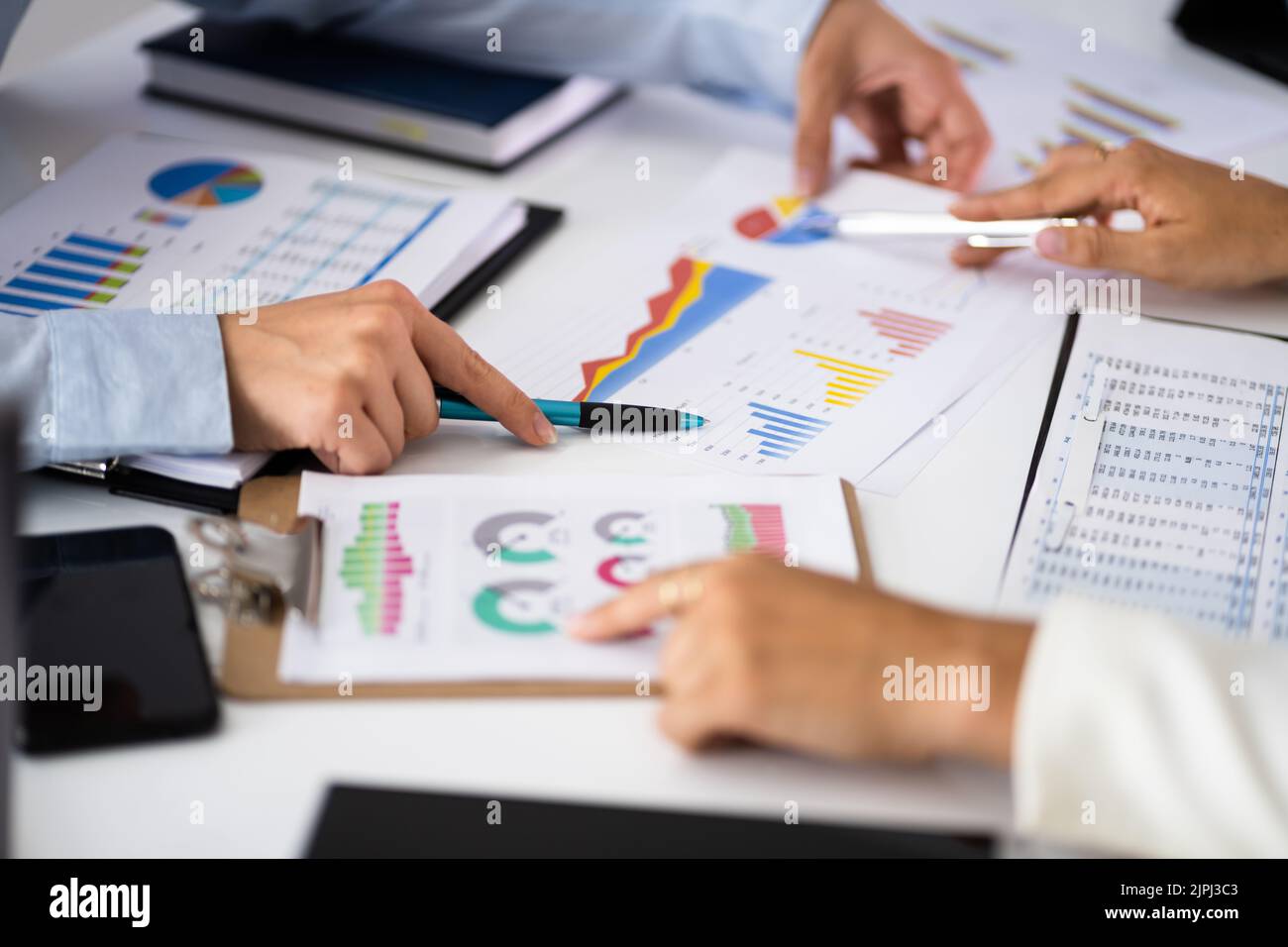Business Chart Paperwork. Financial Document And Hands Stock Photo Alamy