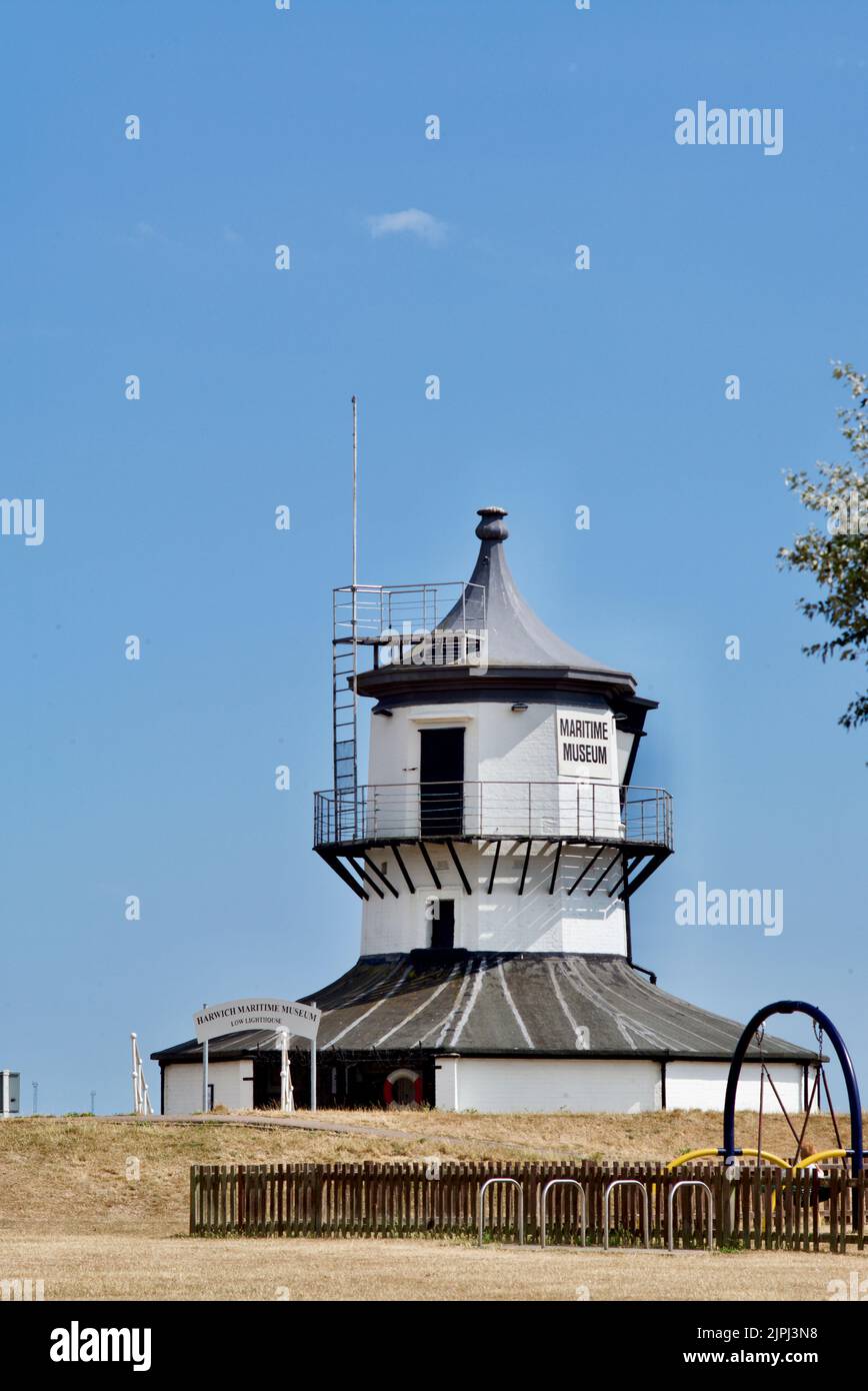 Disused Low Lighthouse Harwich overlokking the River Orwell and the
