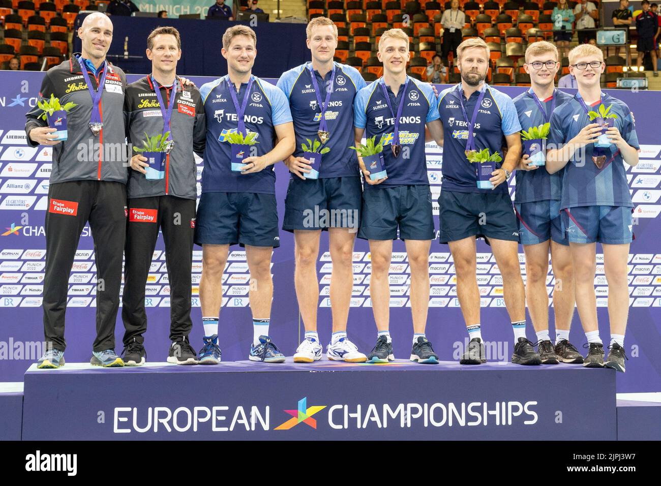 Munich, Germany. 18th Aug, 2022. Table Tennis European Championship, Doubles, Men, Final f.l