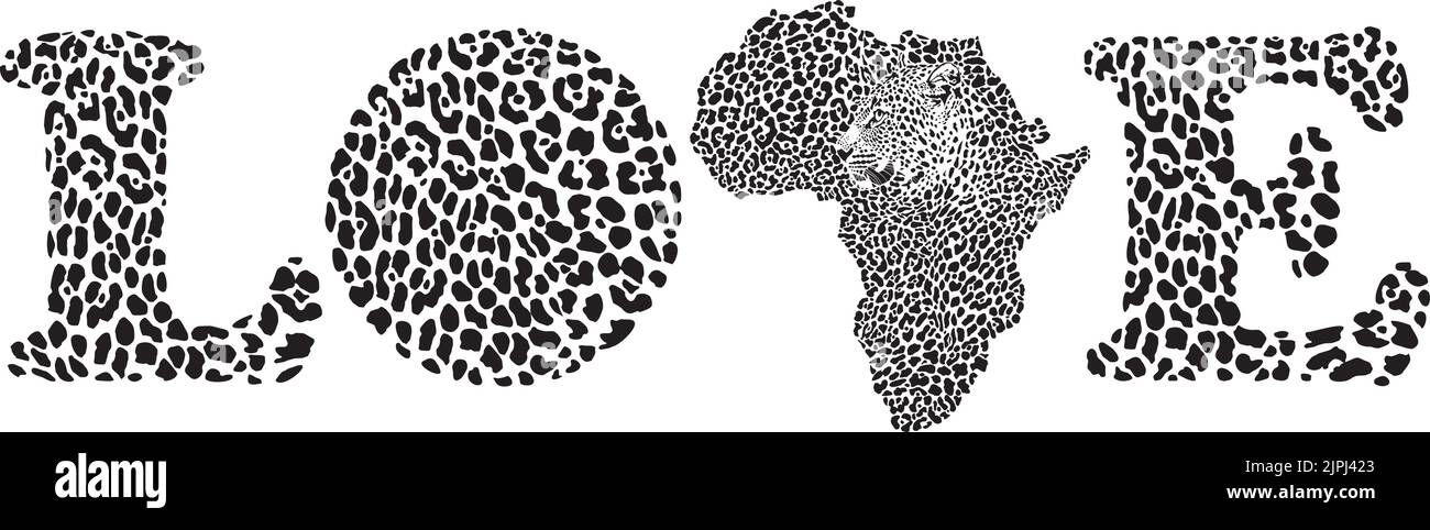 Love for African leopard Stock Vector