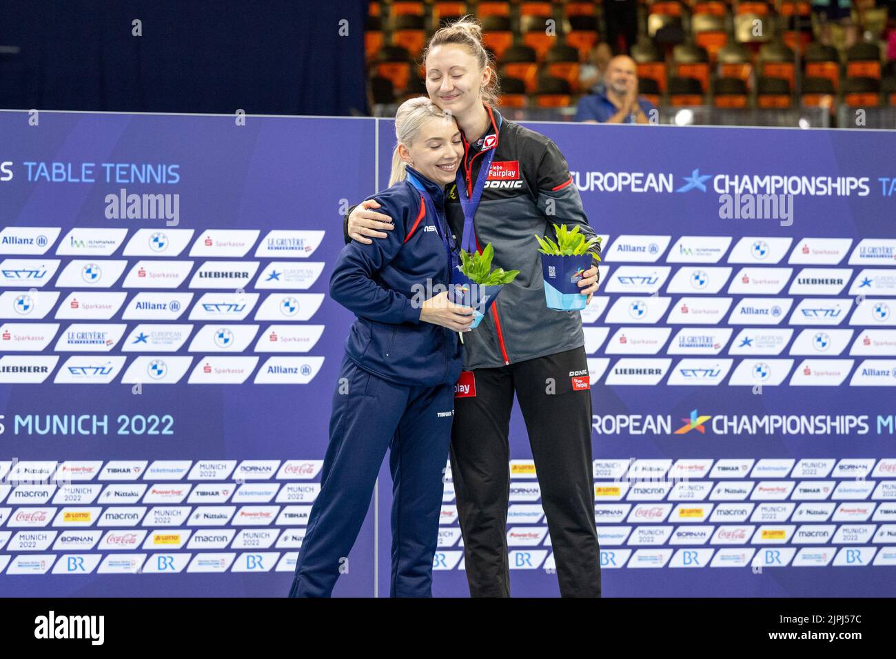 Munich, Germany. 18th Aug, 2022. Table Tennis European Championship, Doubles, Women, Final