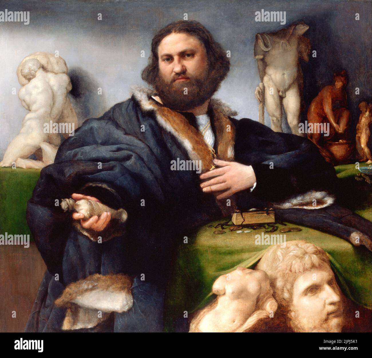 Portrait of Andrea Odoni (1527), Painting by Lorenzo Lotto Stock Photo