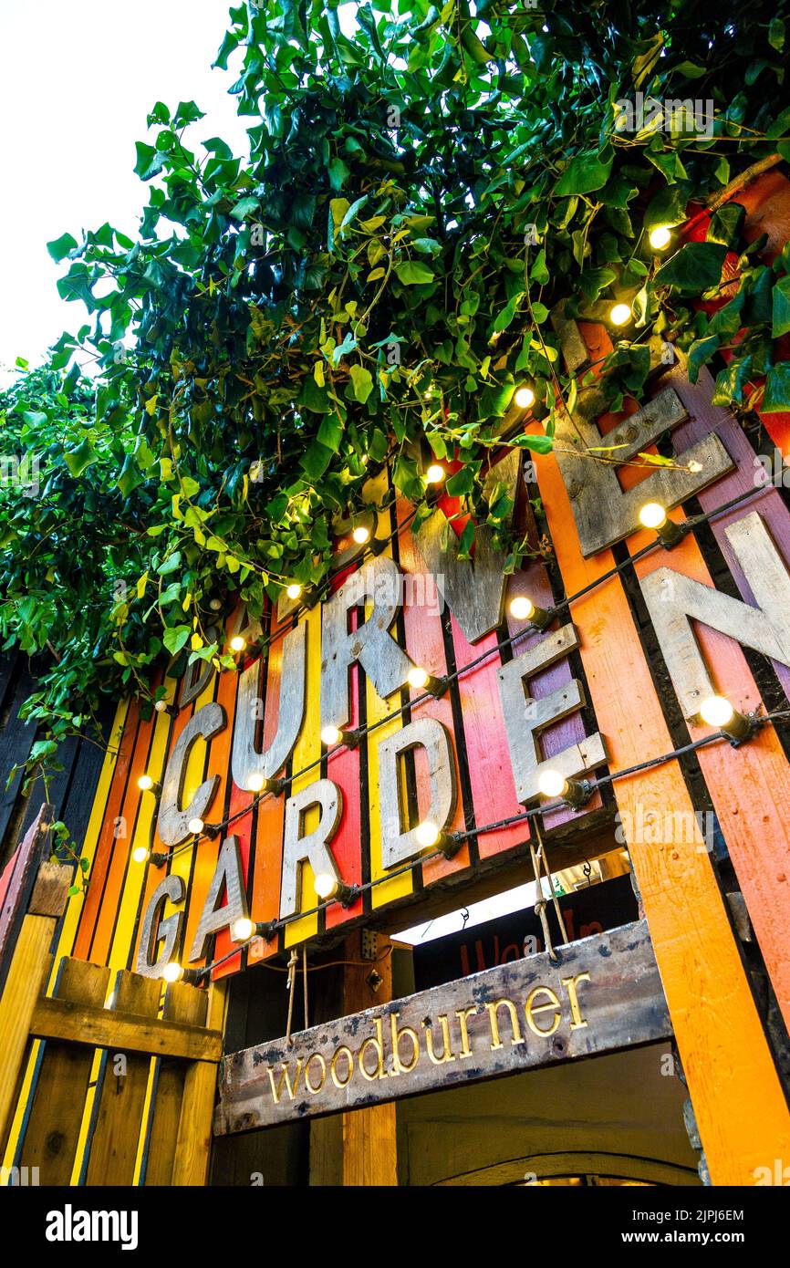 Entrance to Dalston Curve Garden cafe and music venue, Dalston, Hackney