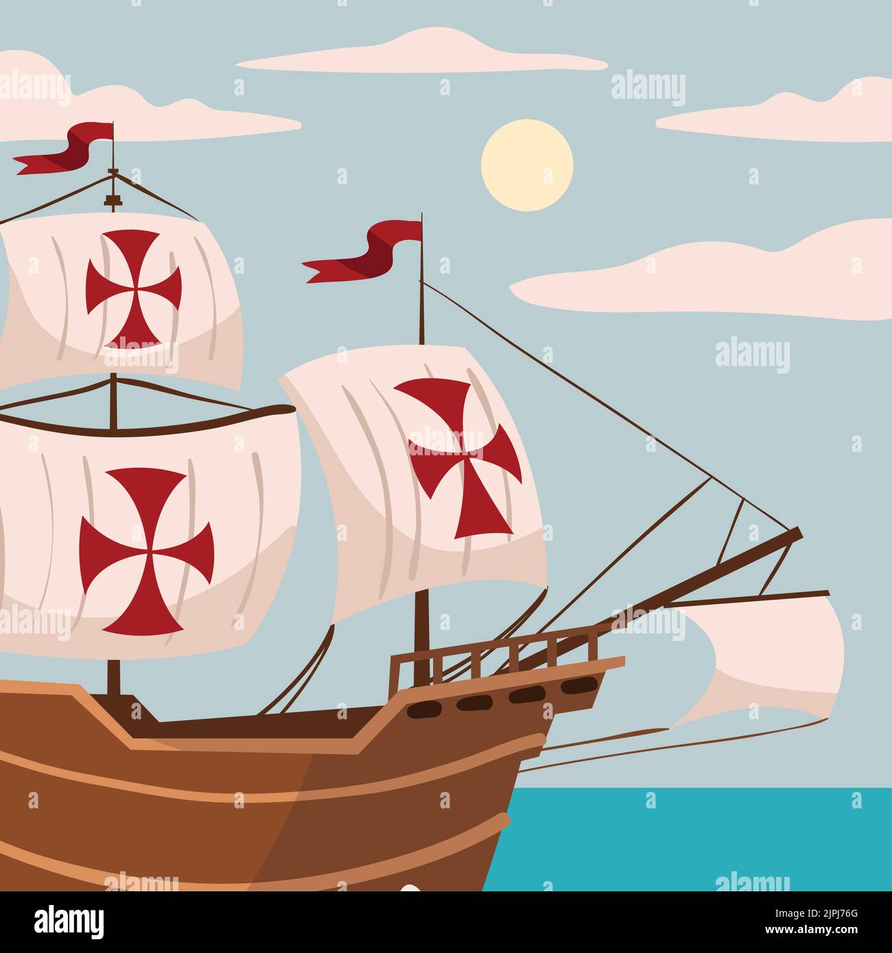 vintage boat in the sea Stock Vector Image & Art - Alamy