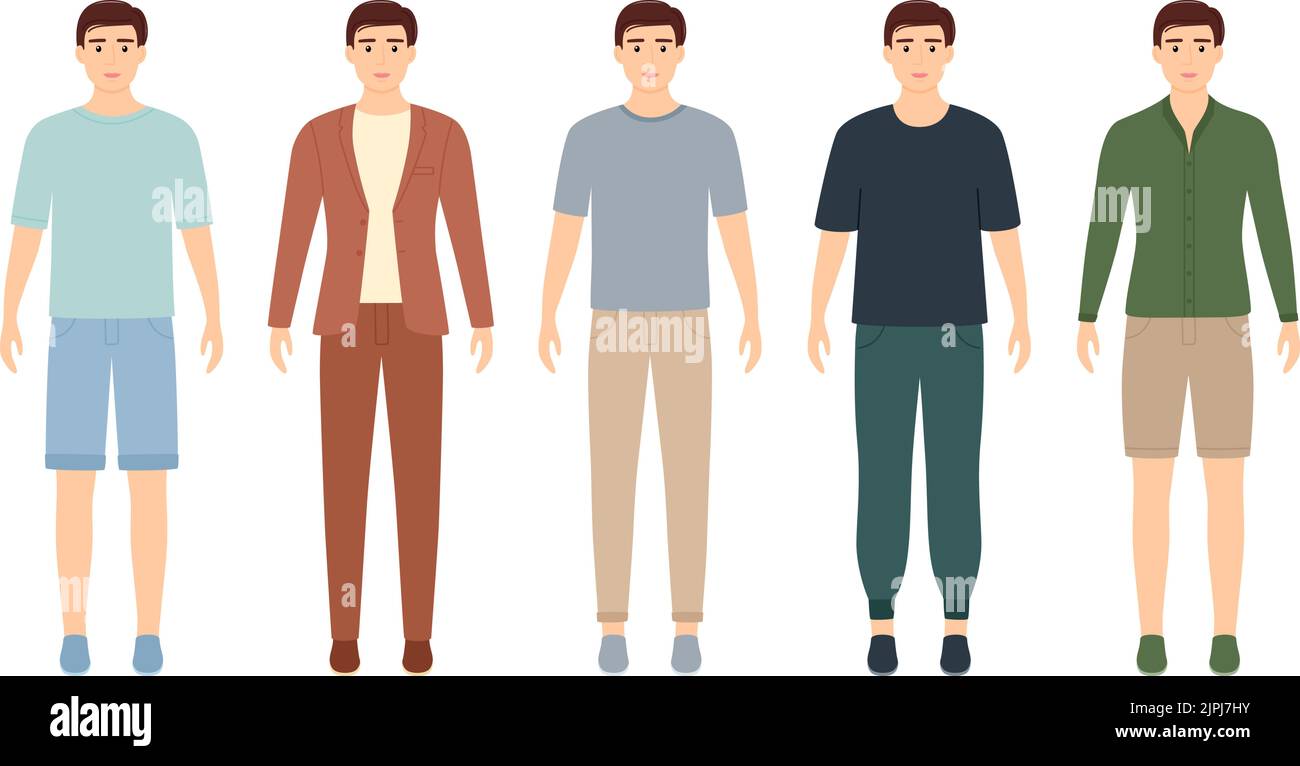 Fashion man in clothes for meeting with friends, home, business meeting. Vector illustration Stock Vector
