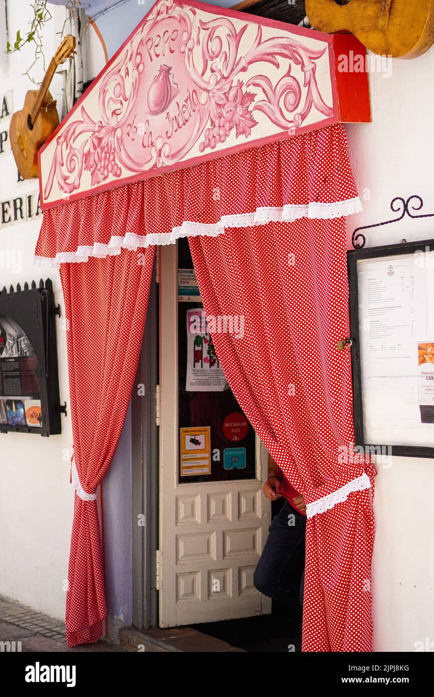 Casa Pepe de la Juderia restaurant in Córdoba central with flamenco style entrance Stock Photo
