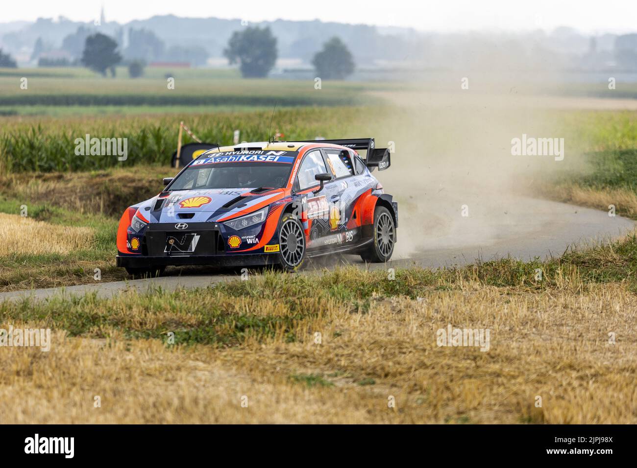 08 TANAK Ott (est), JARVEOJA Martin (est), Hyundai Shell Mobis World Rally Team, Hyundai i20 N Rally 1, action during the Ypres Rally Belgium 2022, 9th round of the 2022 WRC World Rally Car Championship, from August 18 to 21, 2022 at Ypres, Belgium - Photo: Nikos Katikis/DPPI/LiveMedia Credit: Independent Photo Agency/Alamy Live News Stock Photo