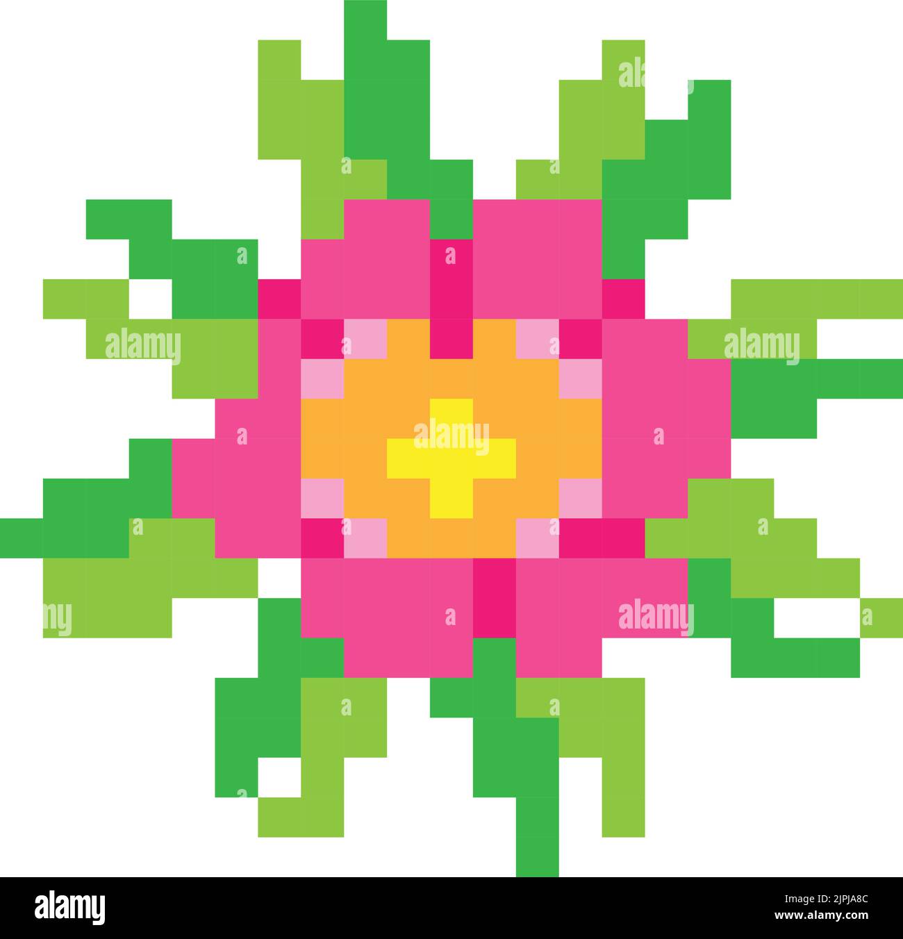 A flower pixel art isolated on white background Stock Vector Image ...