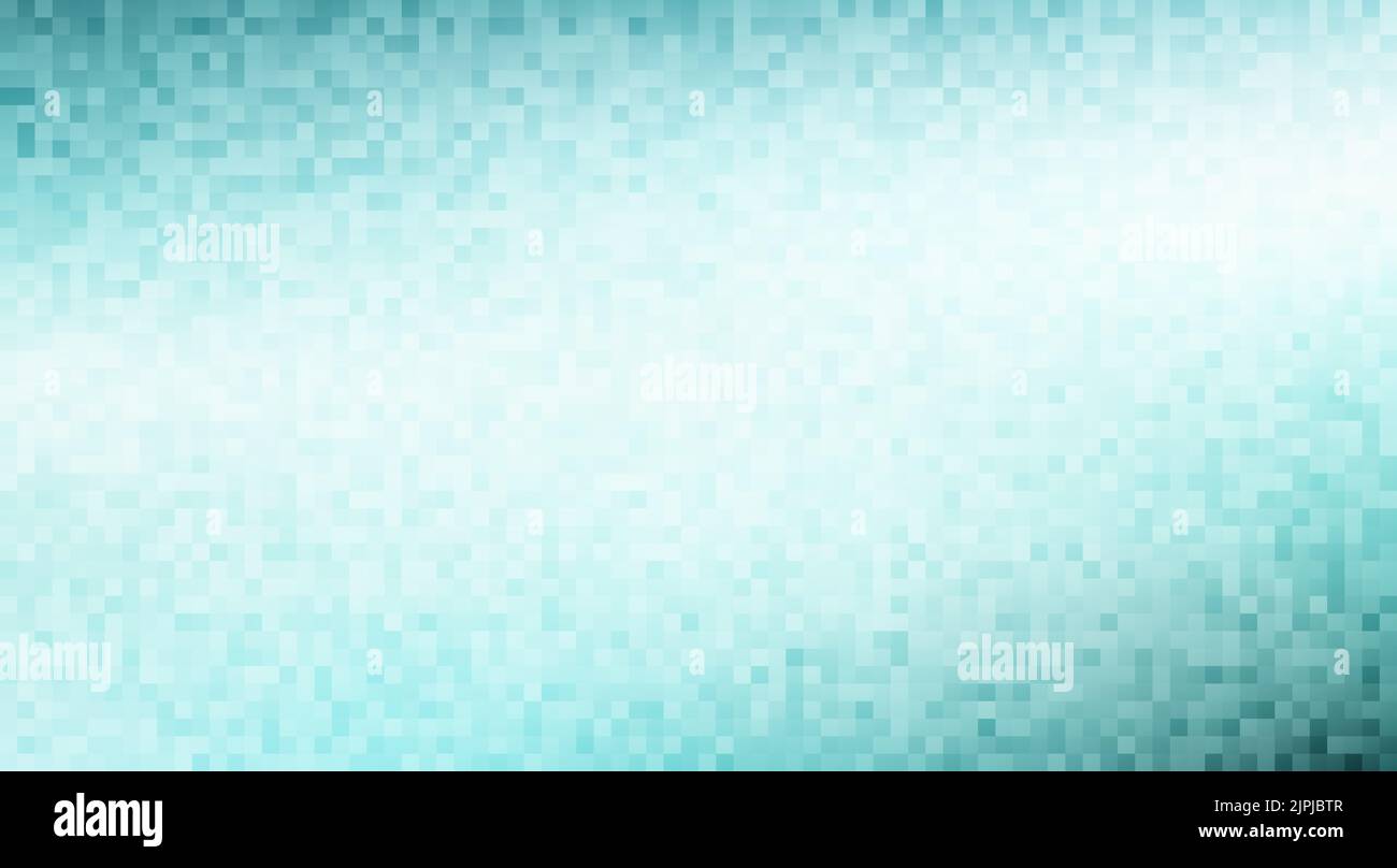 Simple abstract teal background with gradient mesh textured by pixels. Graphic pattern Stock Photo