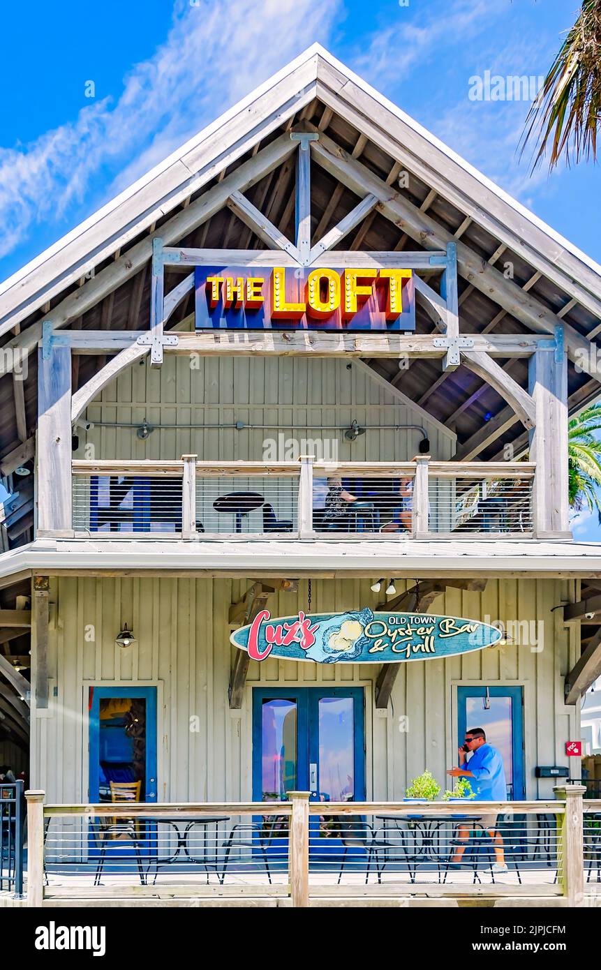 The Loft, along with Cuz’s Old Town Oyster Bar and Grill,  is pictured, Aug. 13, 2022, in Bay Saint Louis, Mississippi. Stock Photo