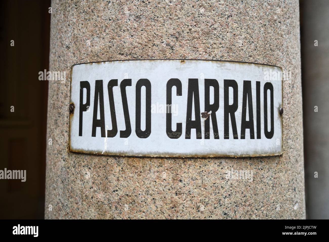 Passo Carraio No Parking Sign Bologna Italy Stock Photo Alamy