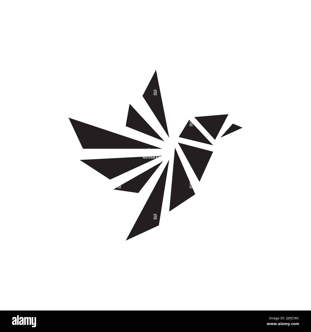 Triangular Bird A minimalistic vector of a black logo idea with a bird in triangular ...