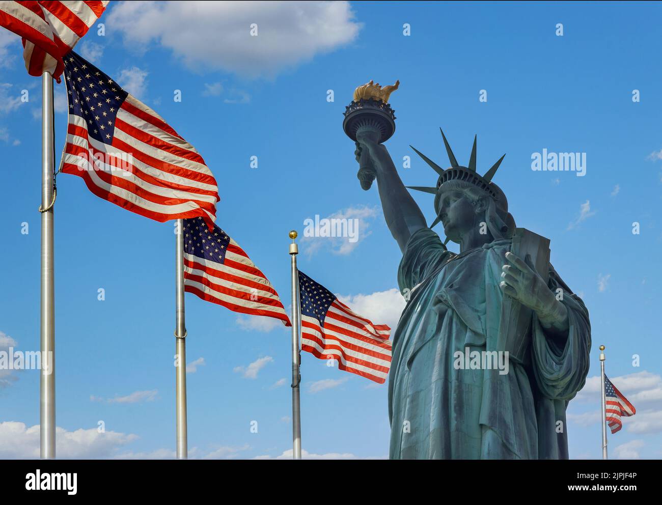 usa, flag, statue of liberty, independence day, united states, us, flags, statue of liberties Stock Photo