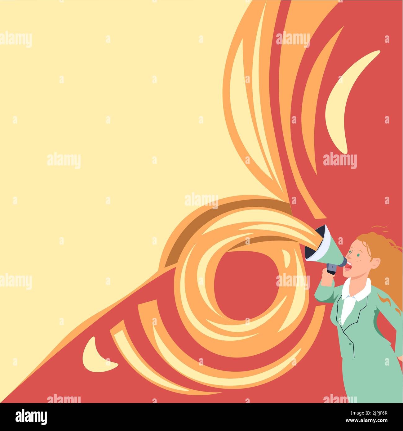 Female Leader Making Statement. Woman Wearing Formal Attire Holds