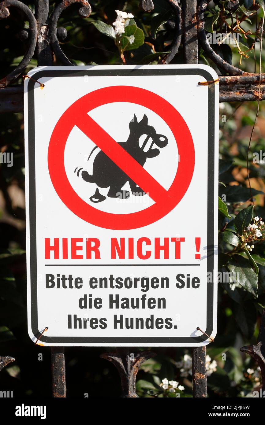 not here, kein hundeklo, not heres Stock Photo
