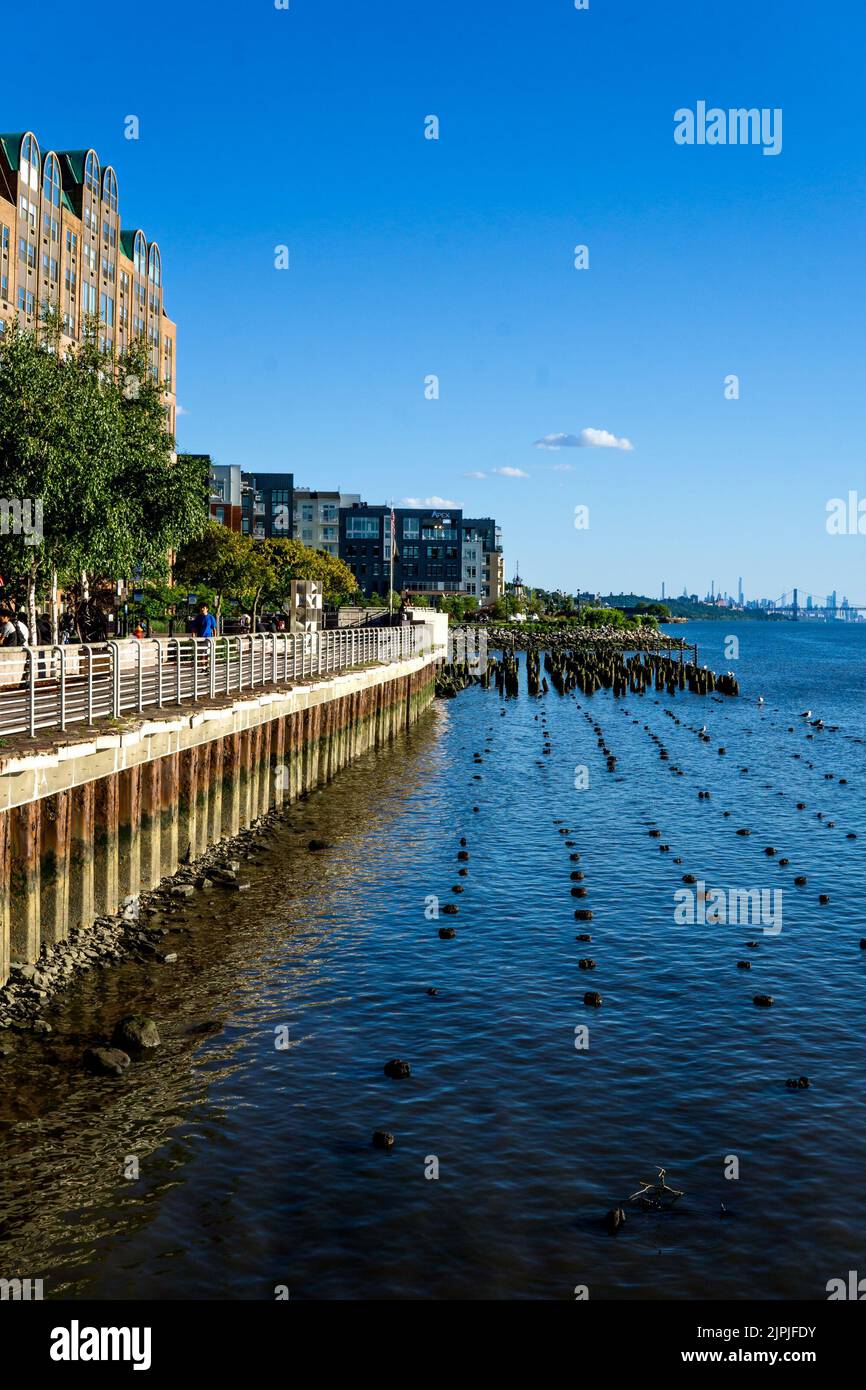 Yonkers, NY Aug 13, 2022 View of redeveloped Yonkers waterfront