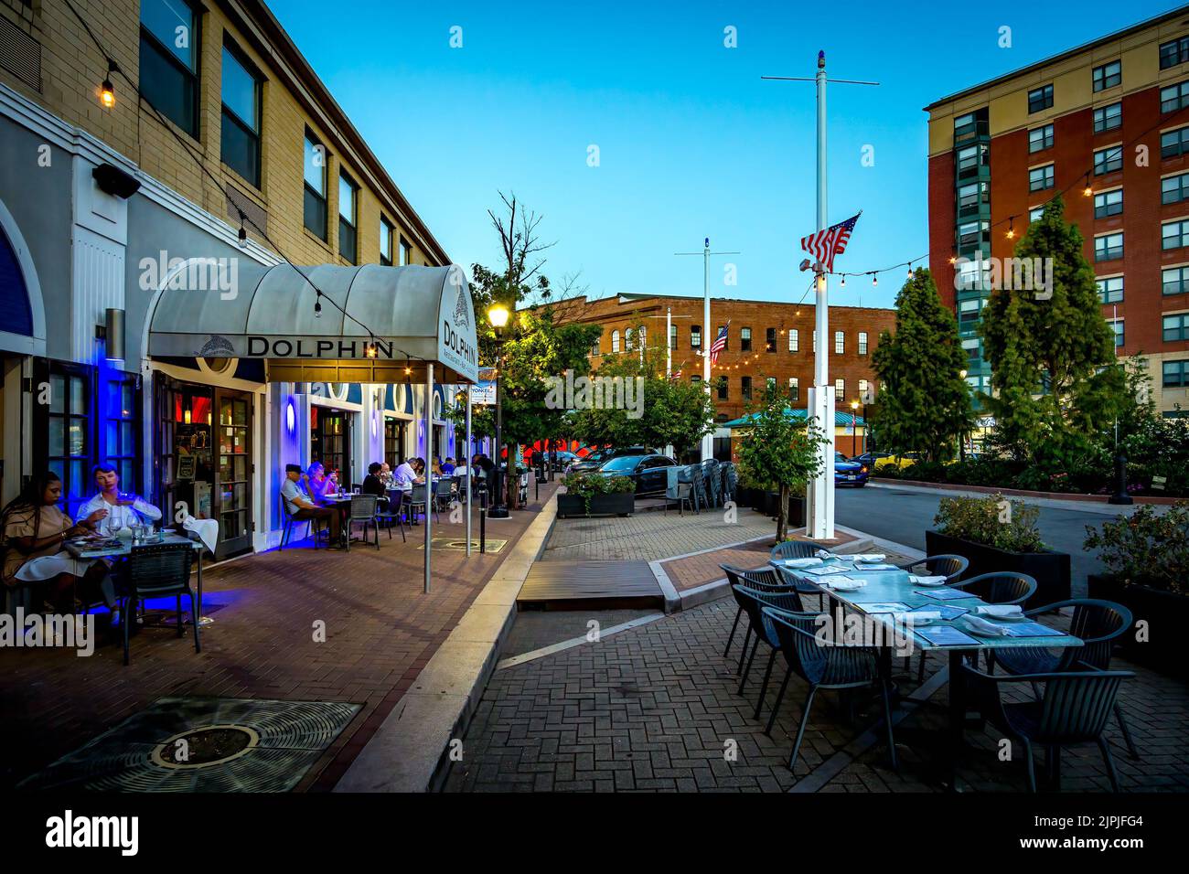 Yonkers, NY USA Aug 13, 2022 Horizontal view of the outdoor plaza