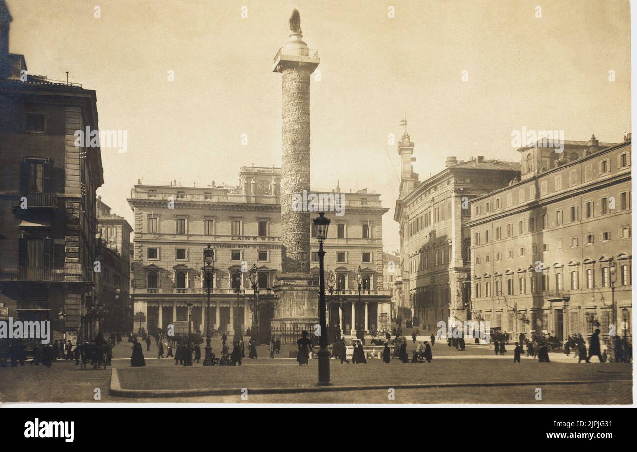 1905 ca. , Rome , Italy : PIAZZA della COLONNA TRAIANA - ROMA - FOTO ...