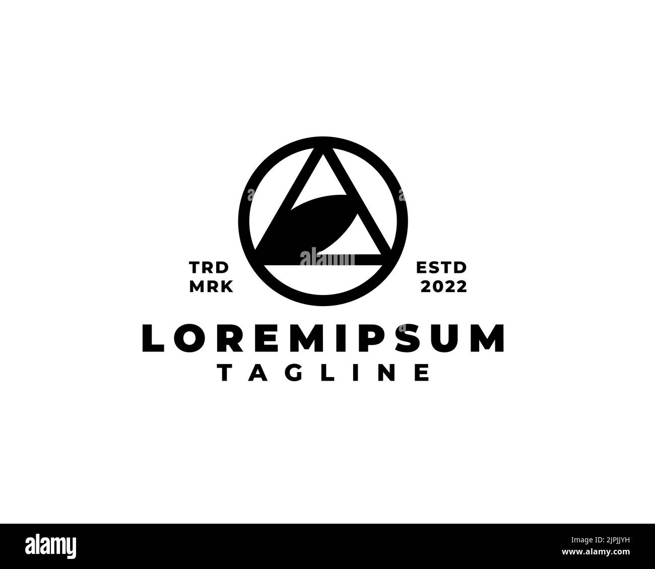 A creative triangle logo with 'Lorem Ipsum' text on a white background ...