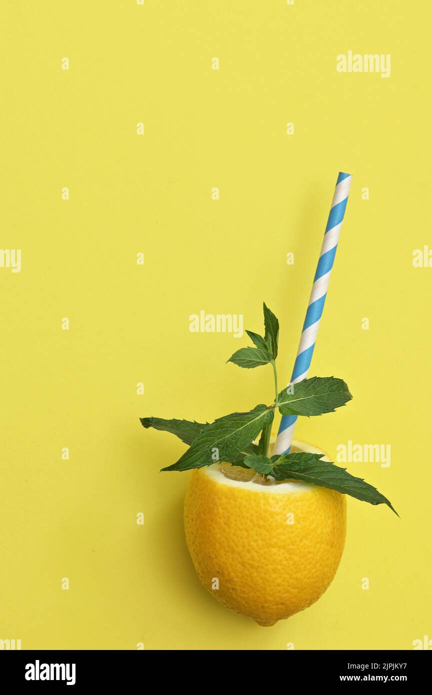 mint, soft drink, lemon, mints, soda, soft drinks, lemons Stock Photo