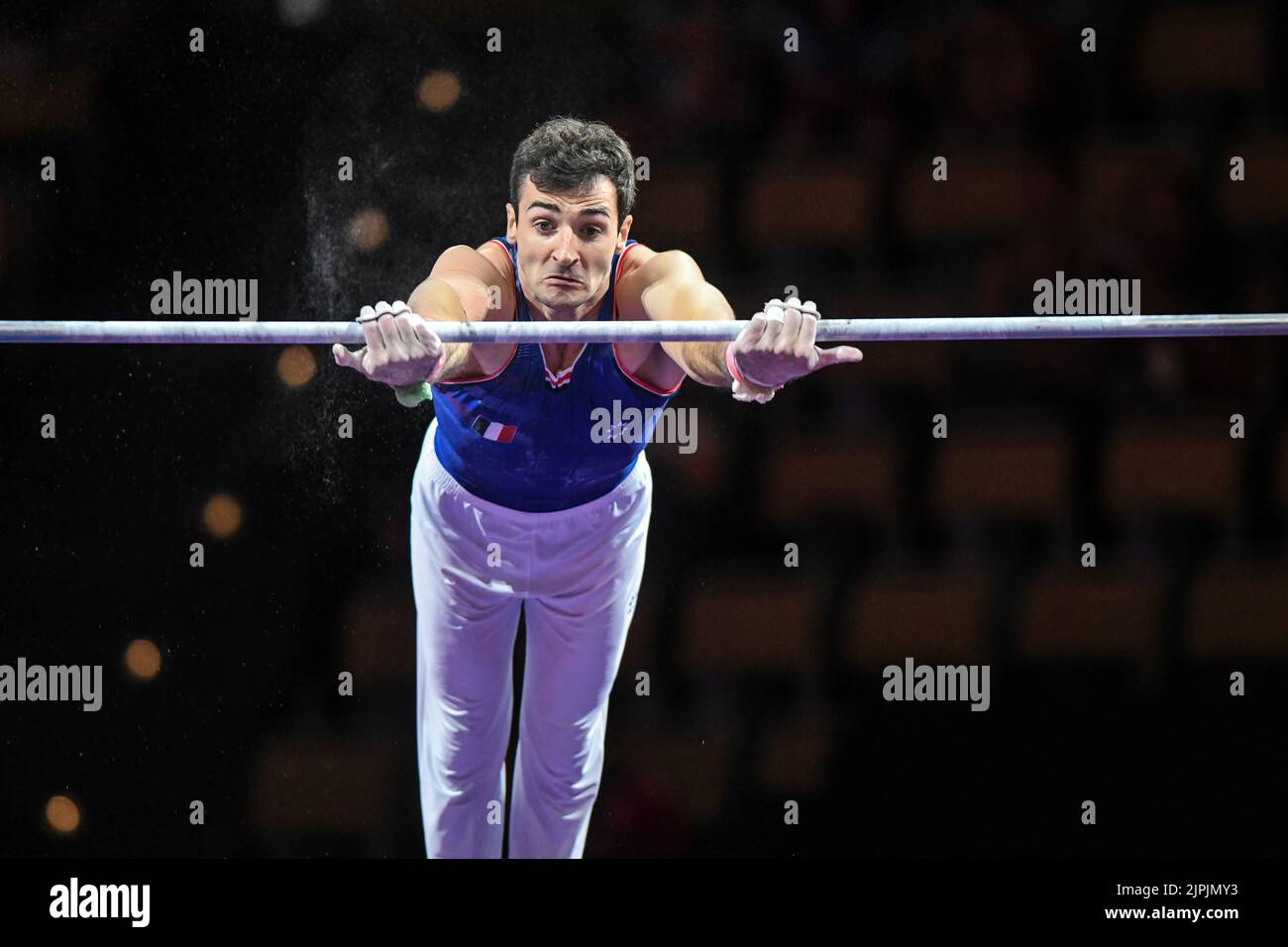 Julien Saleur (France). European Championships Munich 2022: Artistic Gymnastics, Men's Qualification Stock Photo