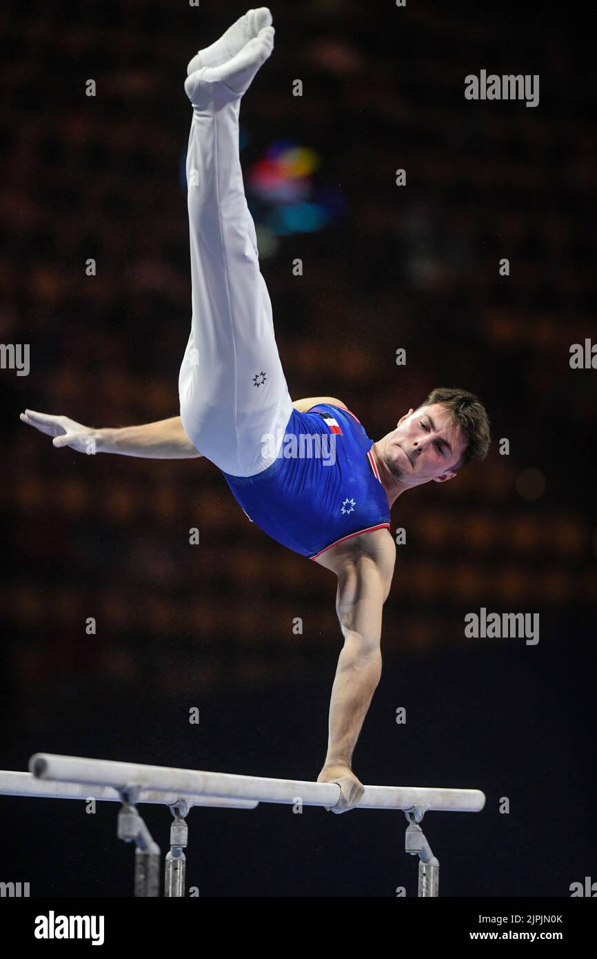 Leo Saladino (France). European Championships Munich 2022: Artistic Gymnastics, Men's Qualification Stock Photo