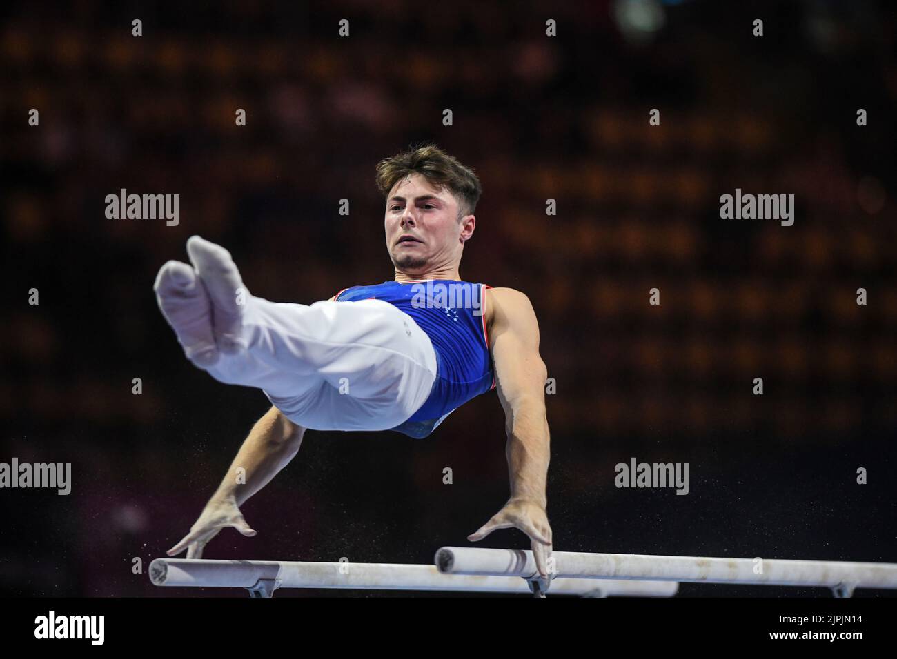 Leo Saladino (France). European Championships Munich 2022: Artistic Gymnastics, Men's Qualification Stock Photo