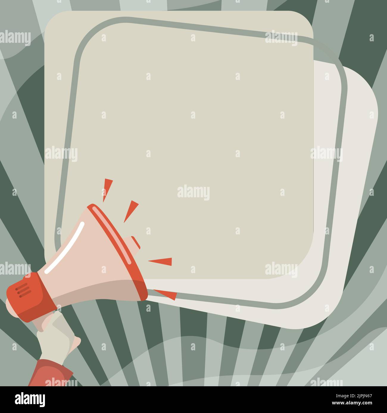 Illustration Of Hand Holding Megaphone Making Loudly Wonderful New