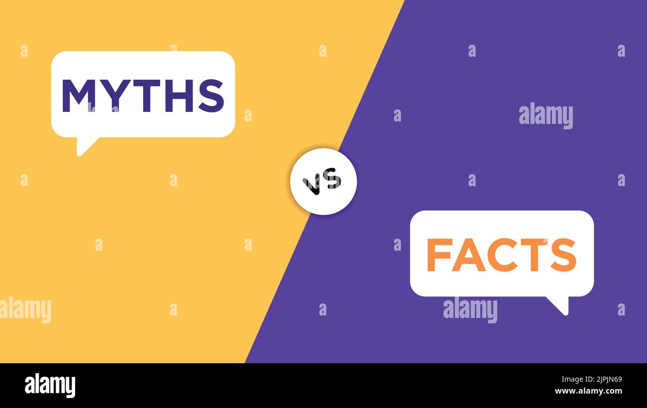 Facts vs myths vector design template. Stock Vector