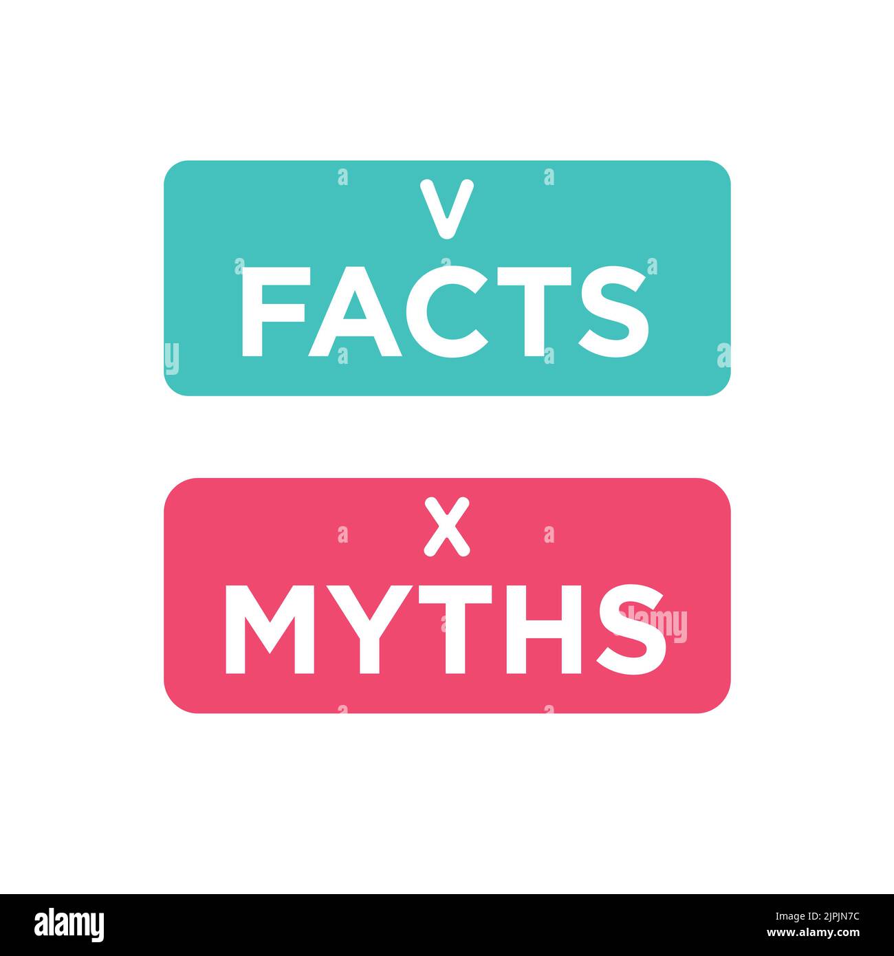 Myth and fact concept. Stock Vector