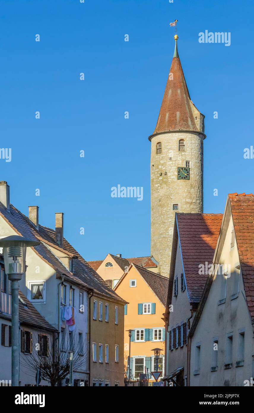 city tower, kirchberg an der jagst, city towers Stock Photo