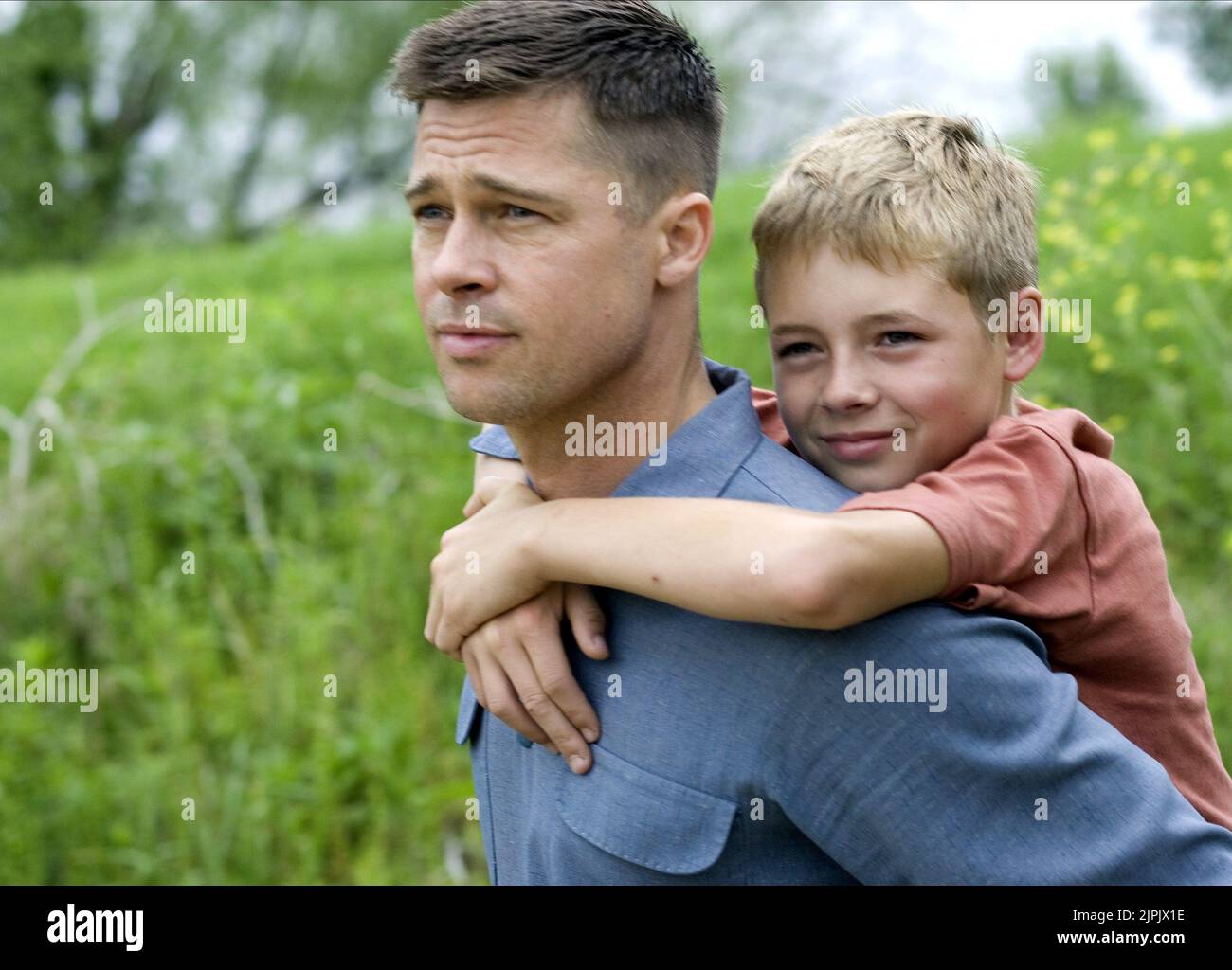 BRAD PITT, LARAMIE EPPLER, THE TREE OF LIFE, 2011 Stock Photo Alamy