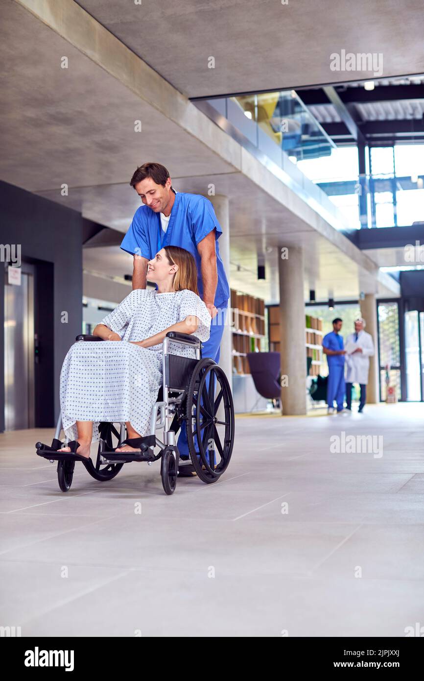 hospital, pushing, patient, wheelchair, nurse, clinic, hospitals