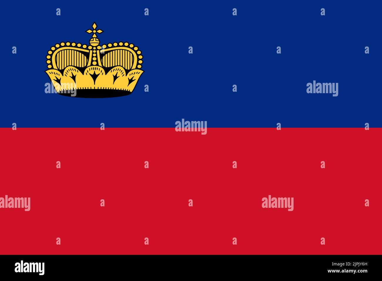 Liechtenstein flag background illustration large file blue red crown Stock Photo