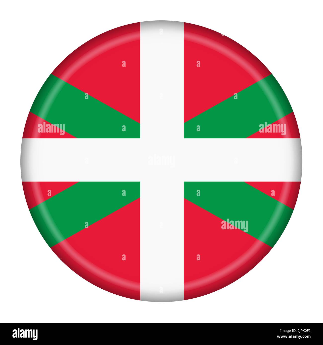 Basque flag button 3d illustration with clipping path Stock Photo